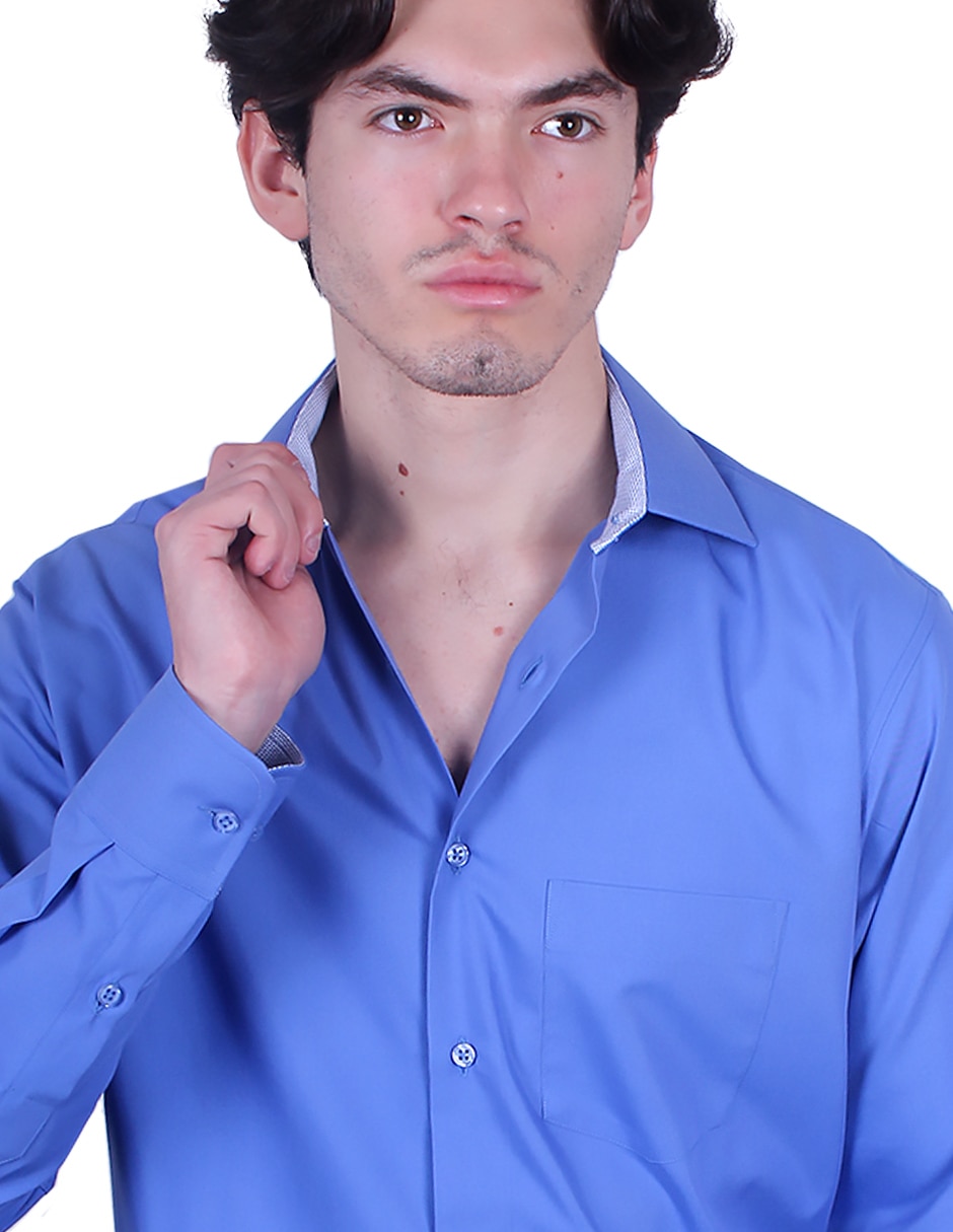 Camisa formal manga larga para hombre 4