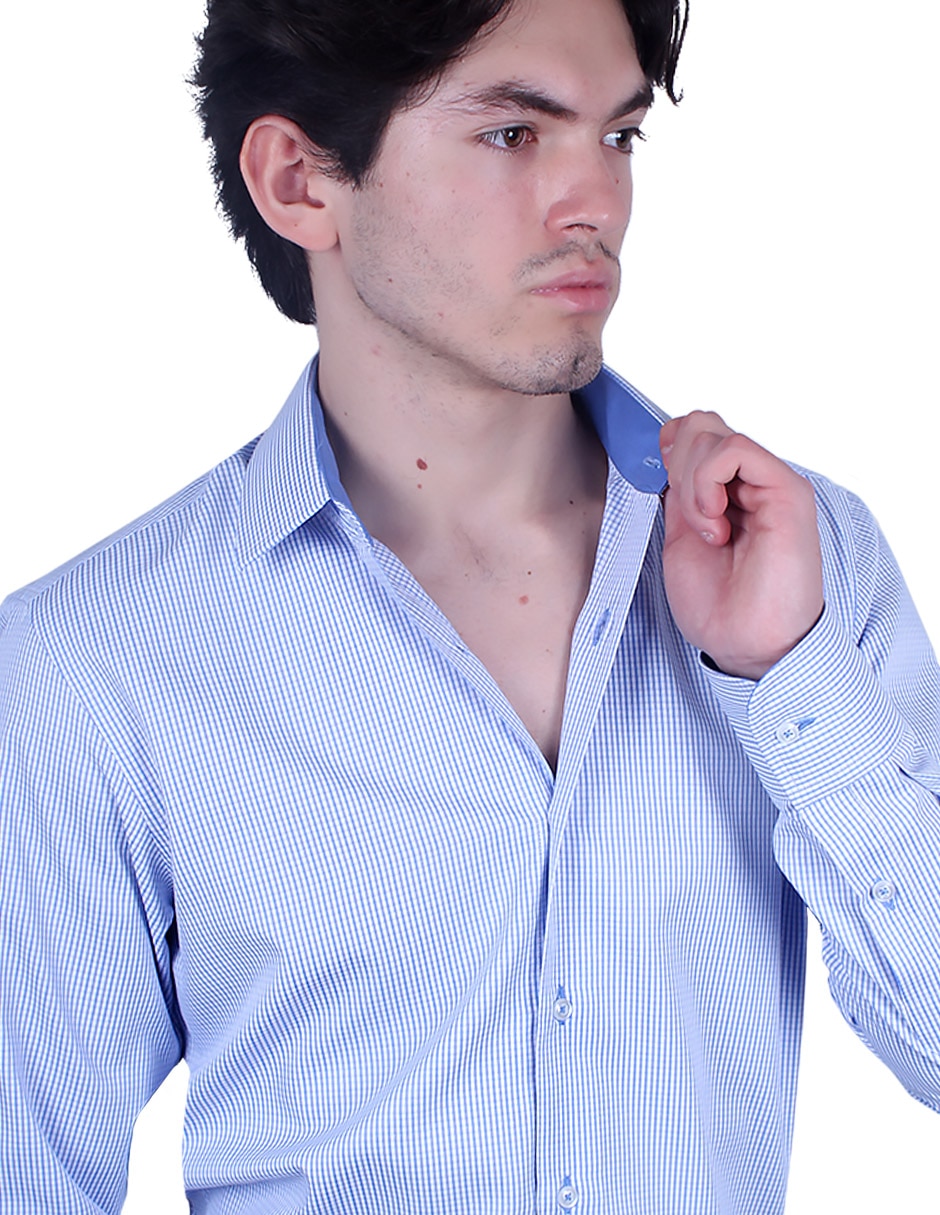 Camisa formal manga larga para hombre 4