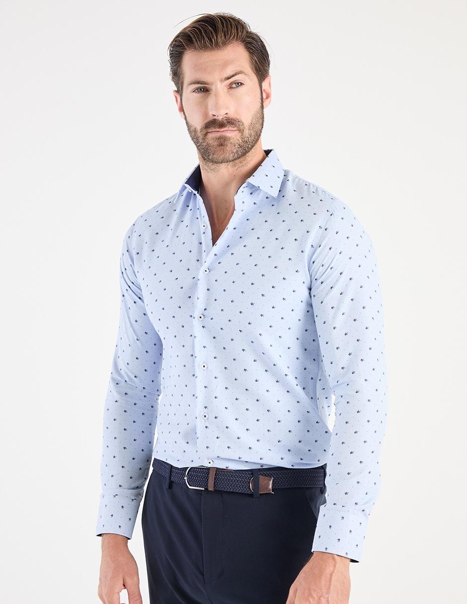 Camisa business casual de algodón manga larga para hombre Camisa business casual de algodón manga larga para hombre