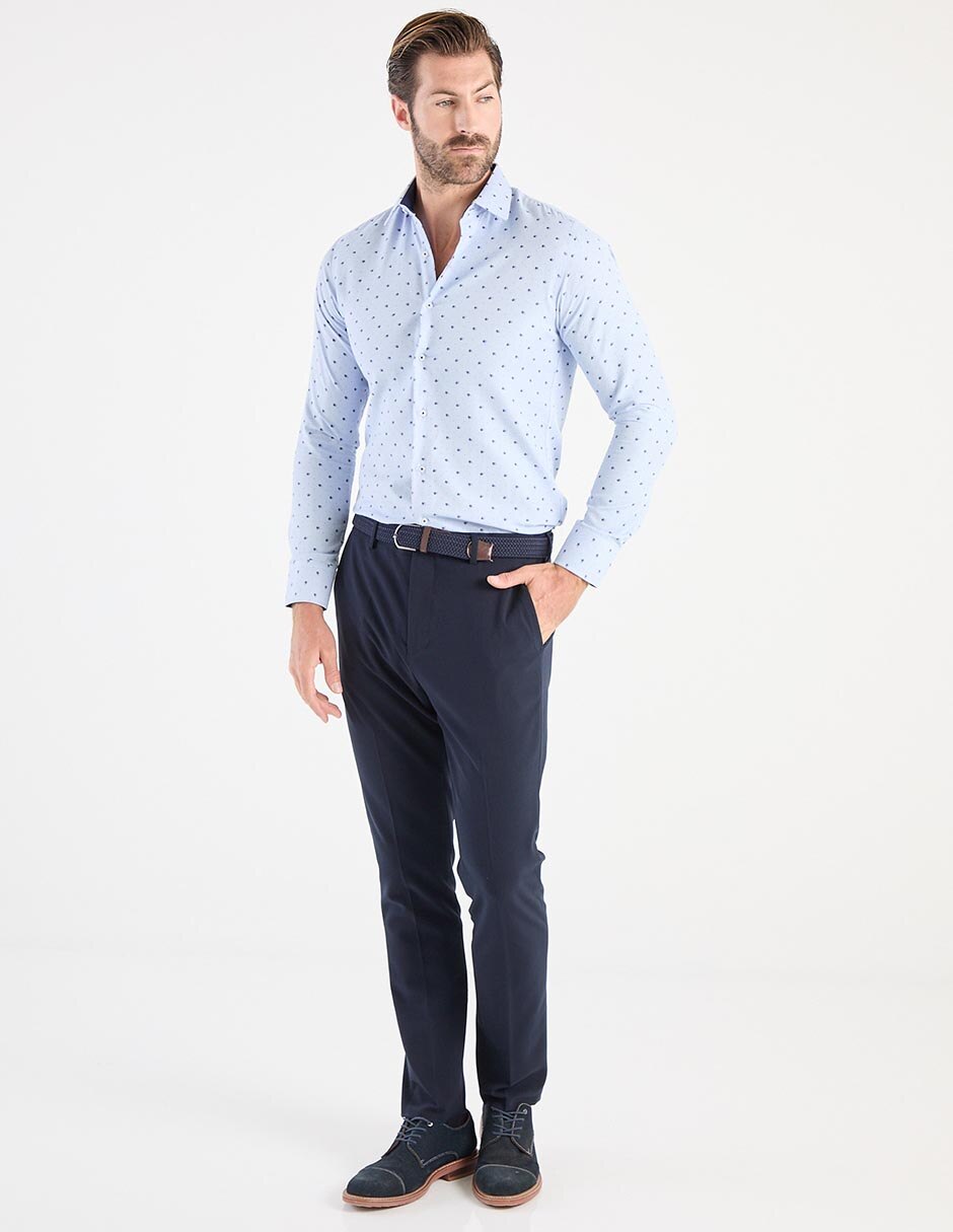 Camisa business casual de algodón manga larga para hombre 3