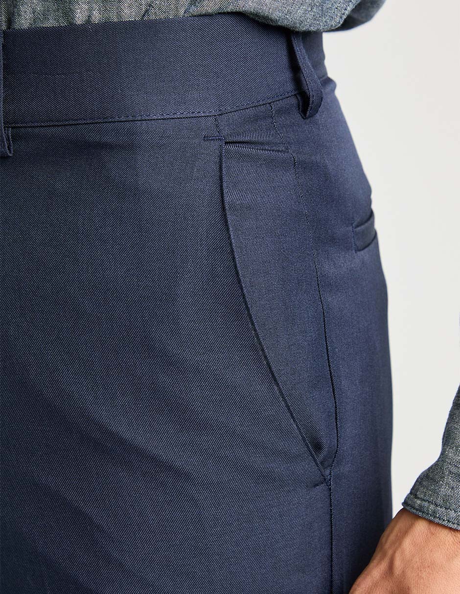 Pantalón business casual de vestir slim de algodón para hombre 4