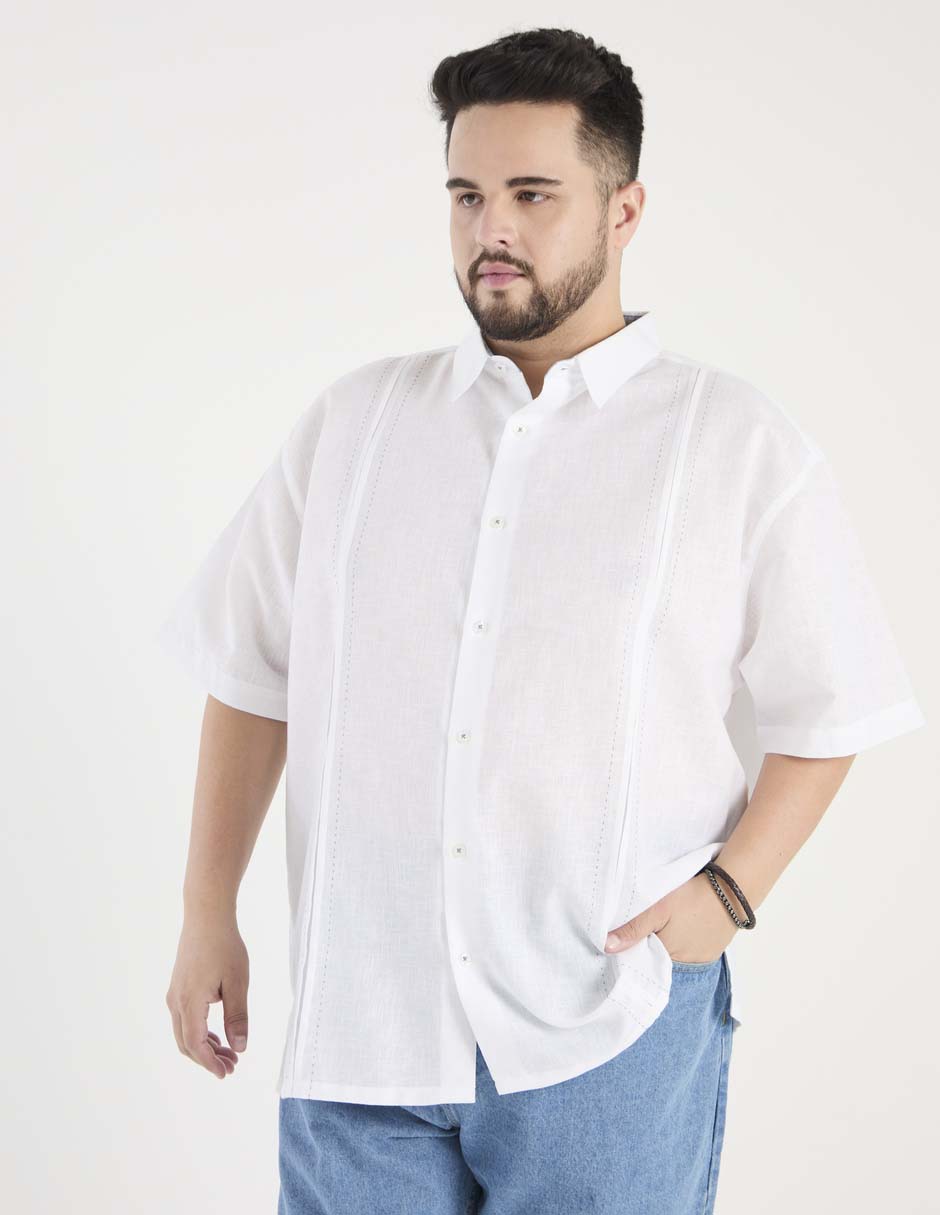 Camisa casual de algodón manga corta para hombre