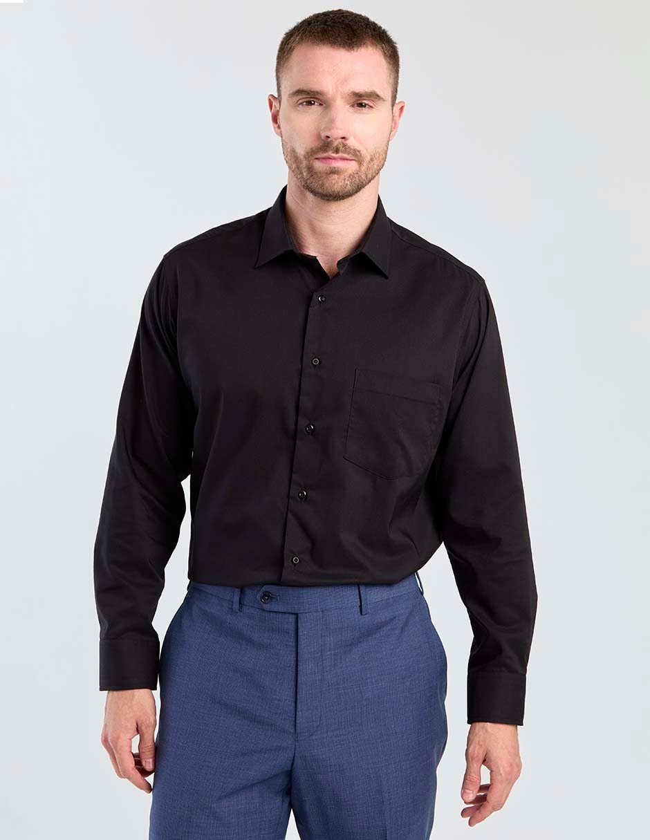 Camisa business casual manga larga para hombre