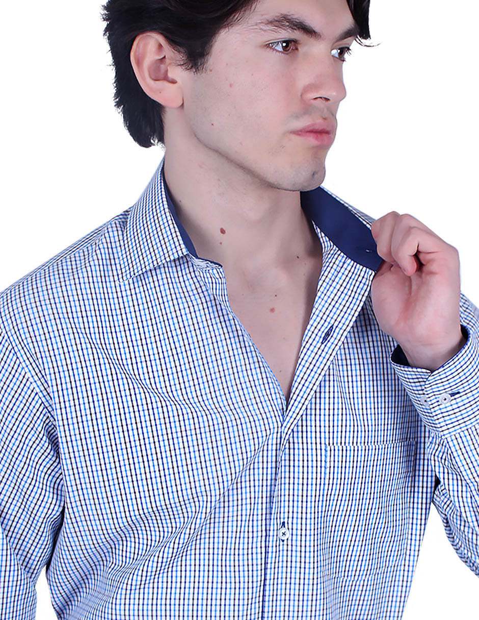 Camisa formal manga larga para hombre 4