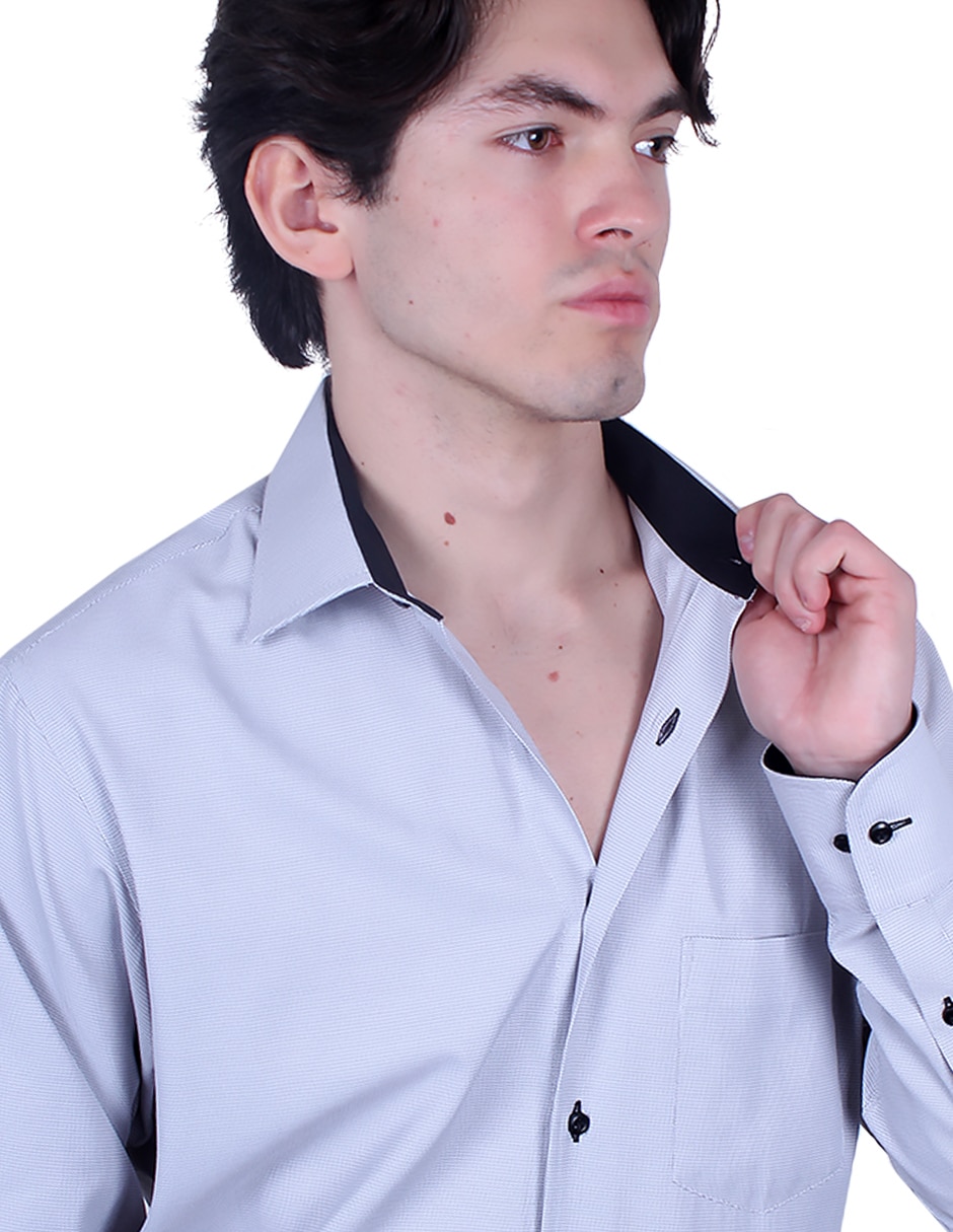 Camisa formal manga larga para hombre 4