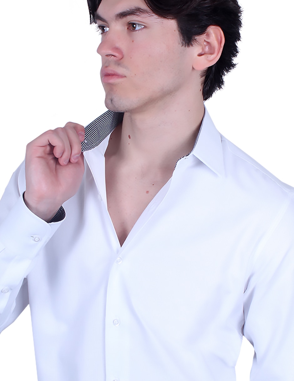 Camisa formal manga larga para hombre 4