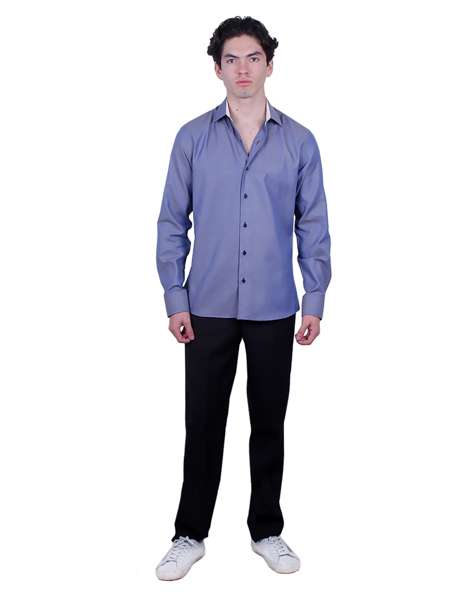 Camisa formal manga larga para hombre 2