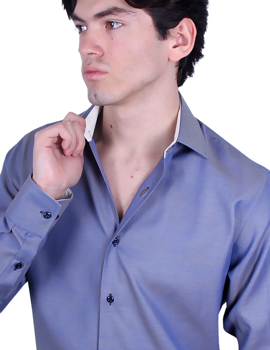 Camisa formal manga larga para hombre 4