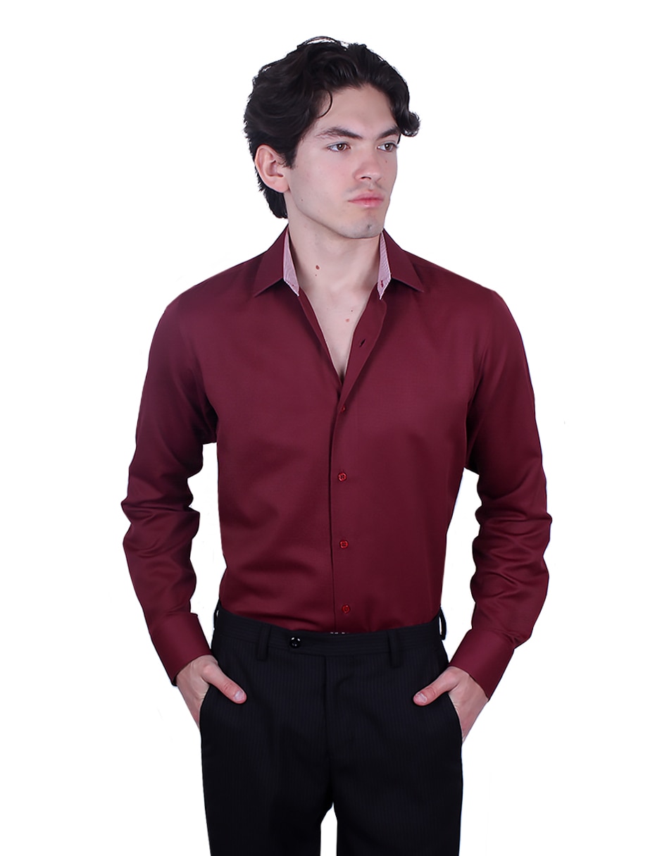 Camisa formal manga larga para hombre 1