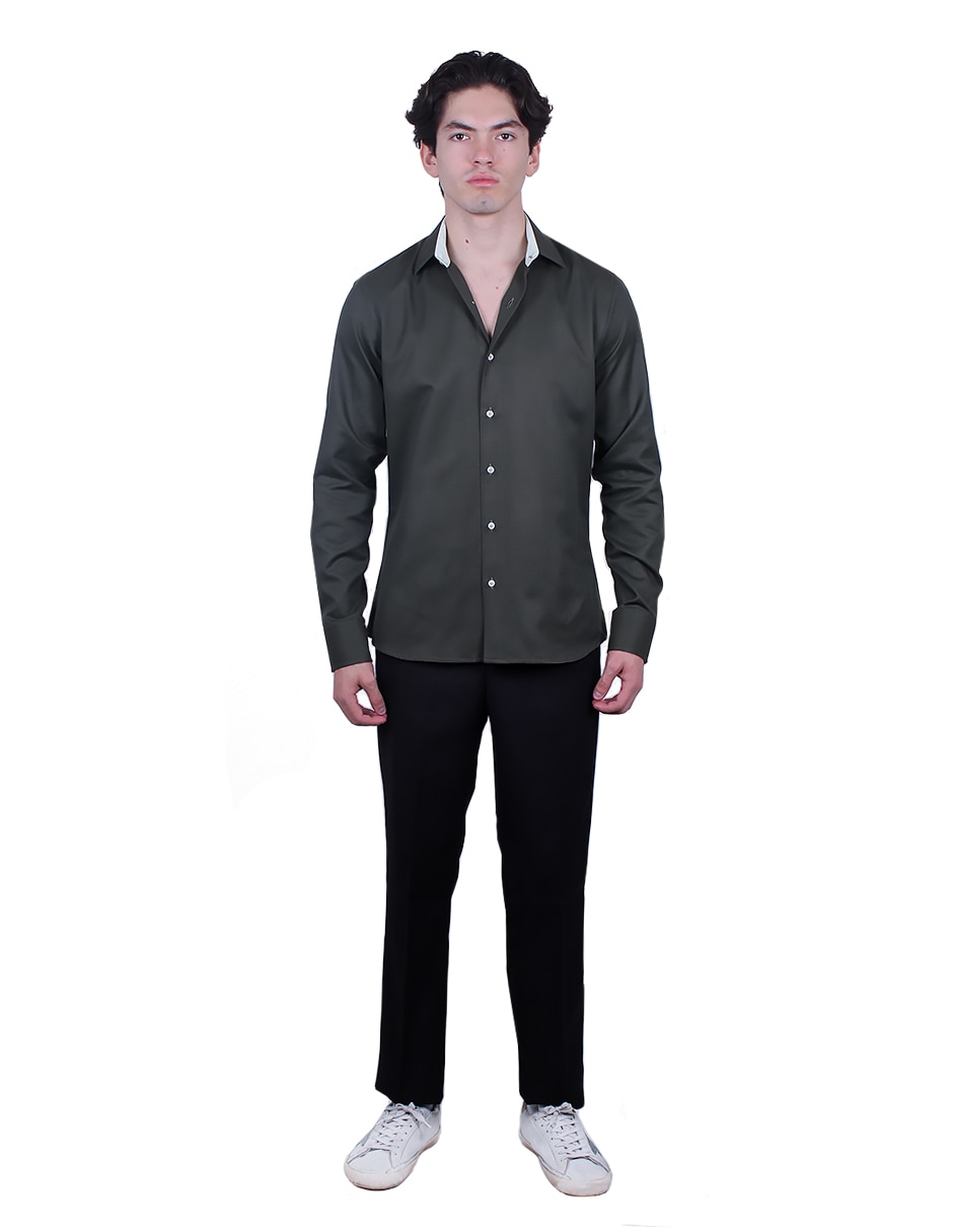 Camisa formal manga larga para hombre 2