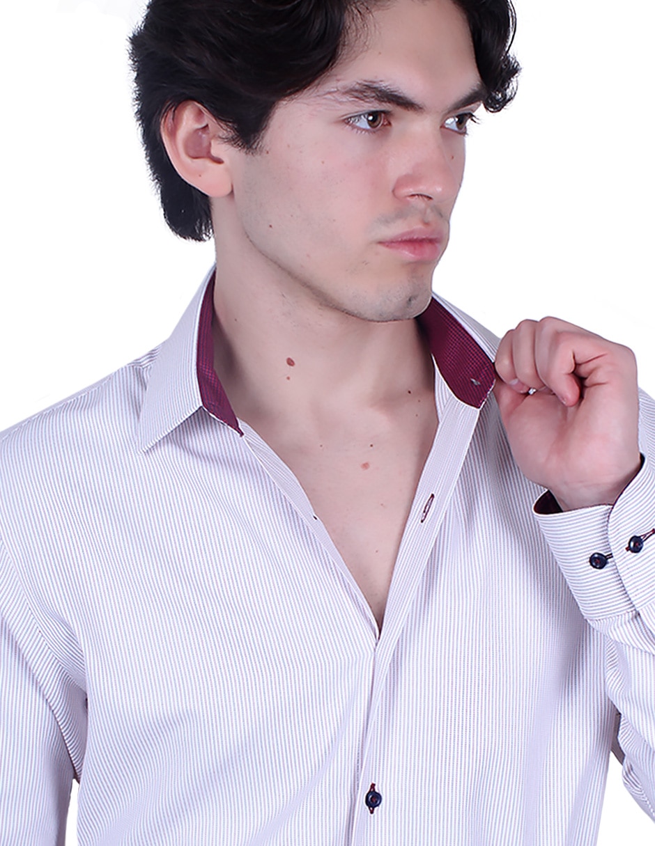 Camisa formal manga larga para hombre 4