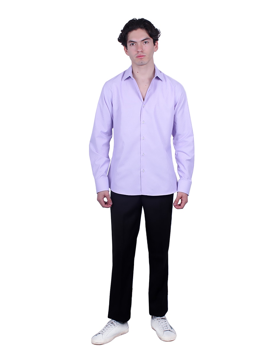 Camisa formal manga larga para hombre 2