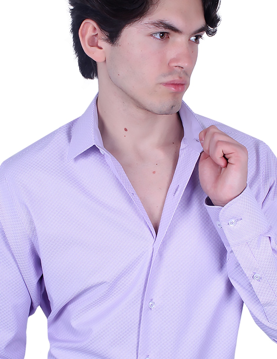 Camisa formal manga larga para hombre 4