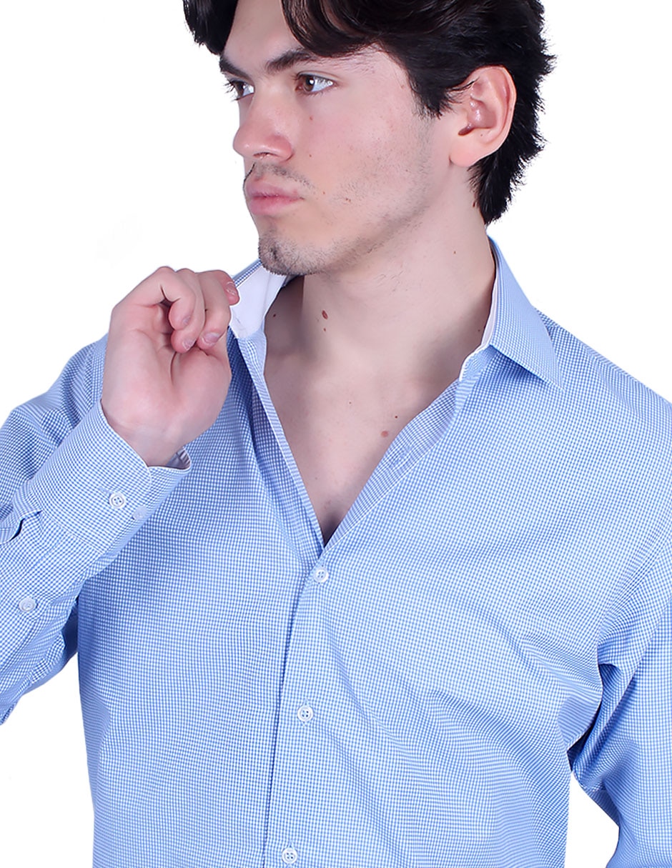 Camisa formal manga larga para hombre 4