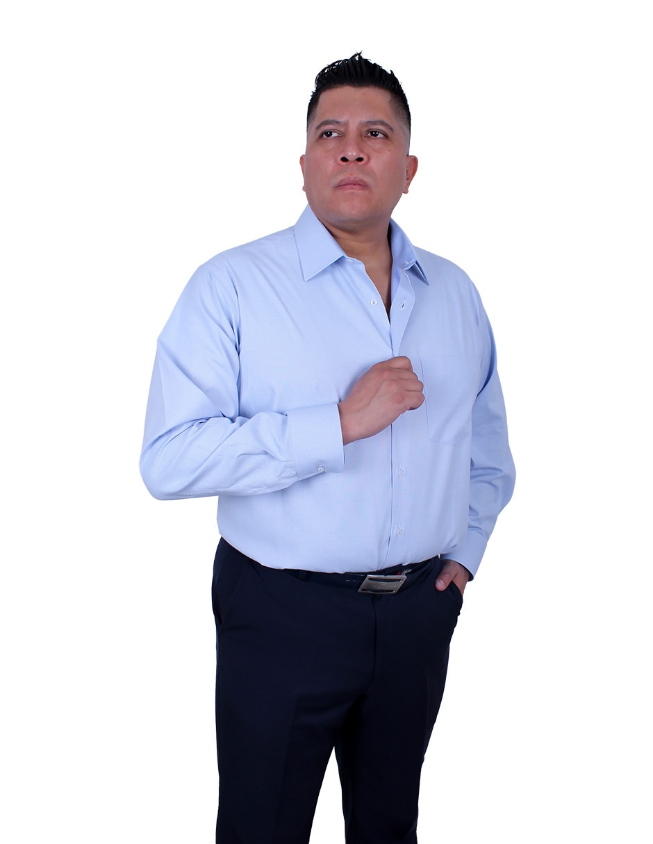 Camisa de vestir de Mezcla de materiales manga larga para hombre 1