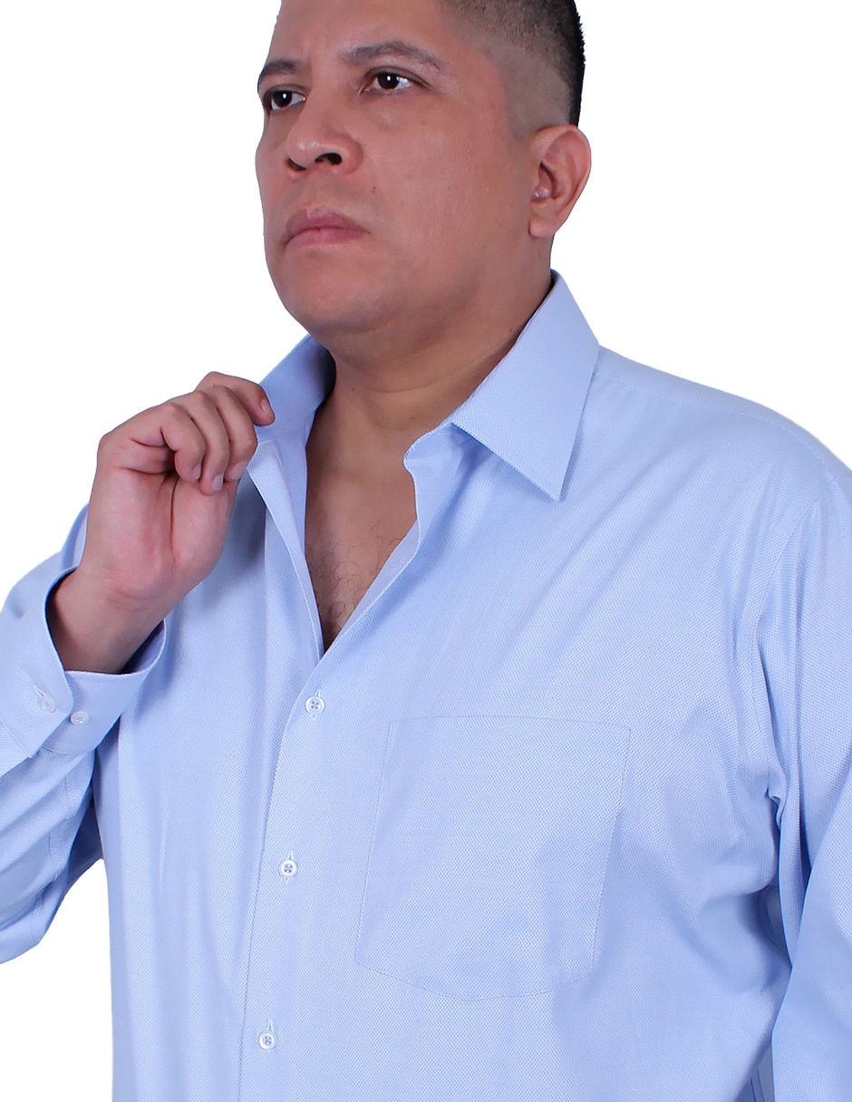 Camisa de vestir de Mezcla de materiales manga larga para hombre 3