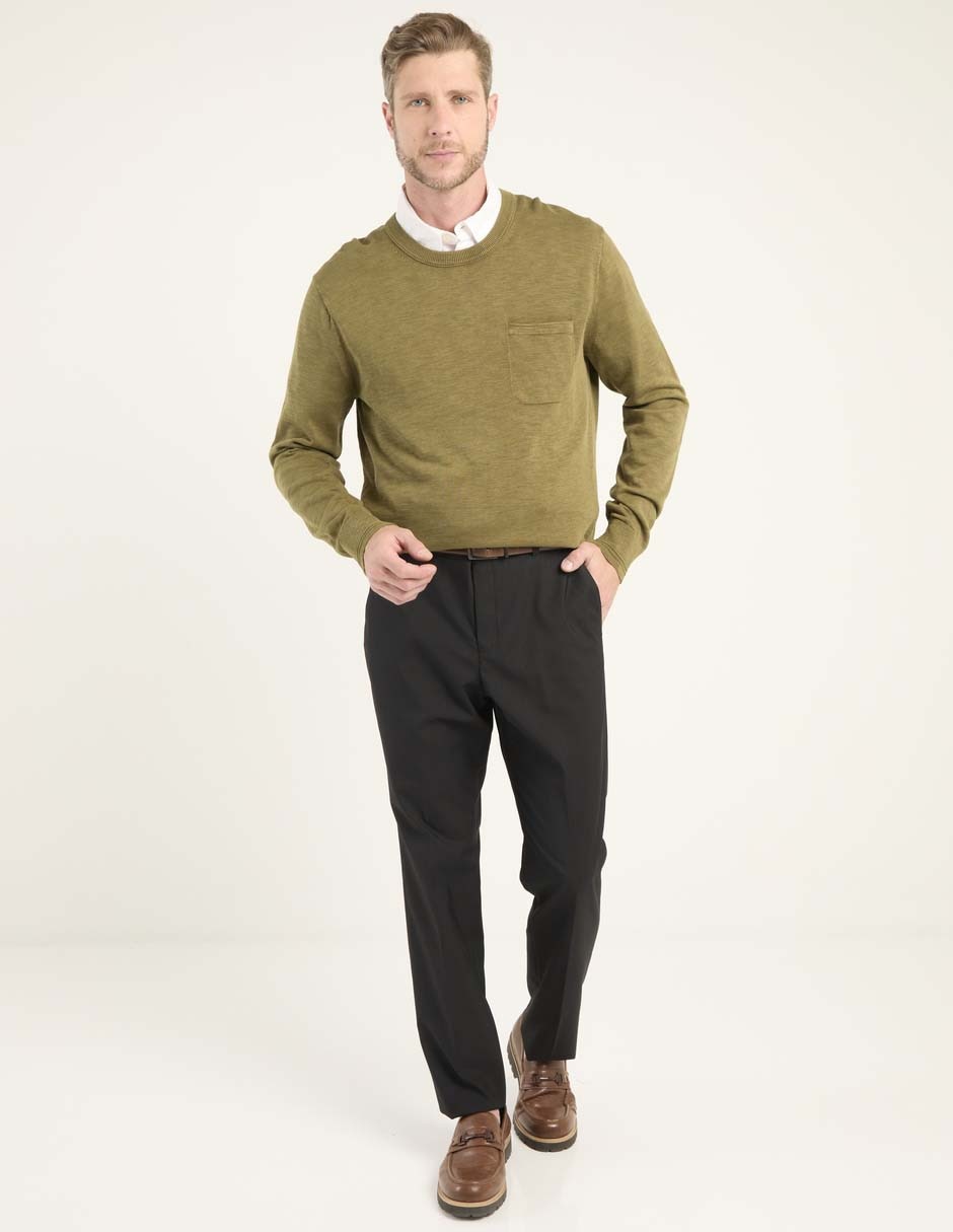Pantalón de vestir recto de algodón para hombre 3