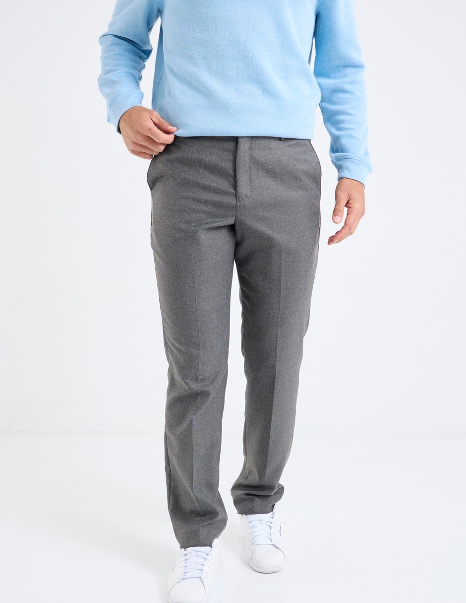 Pantalón de vestir straight de algodón para hombre