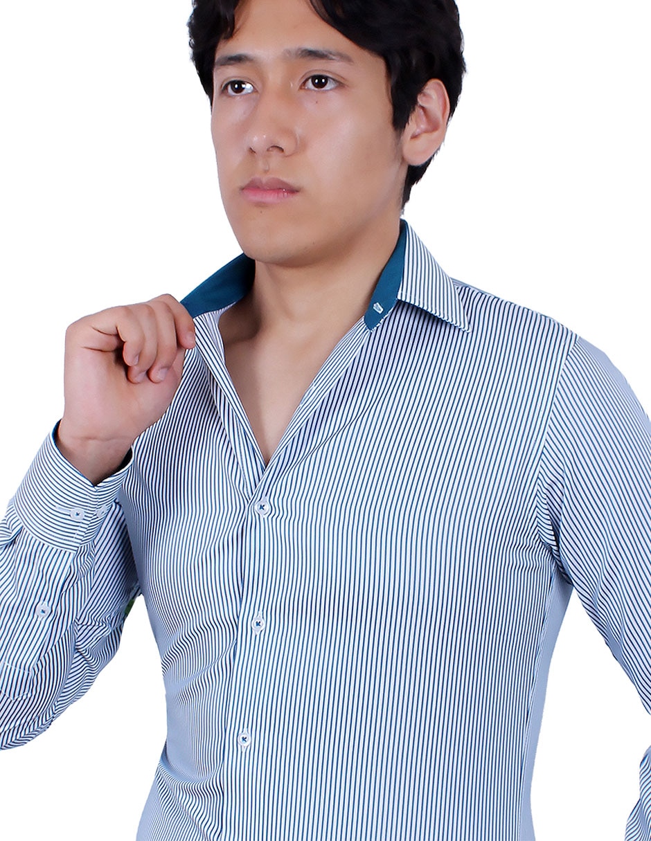 Camisa de vestir manga larga para hombre 4