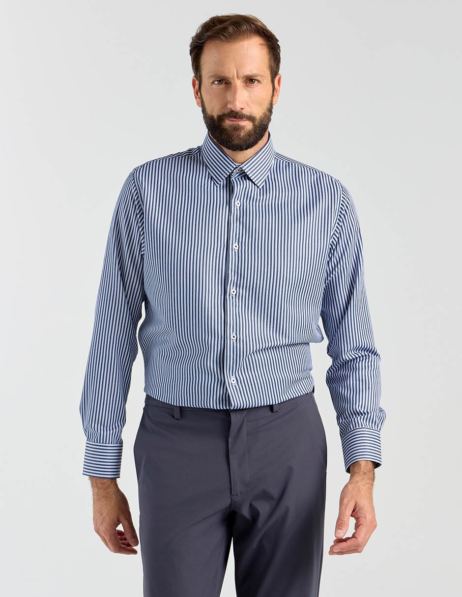 Camisa formal manga larga para hombre 2