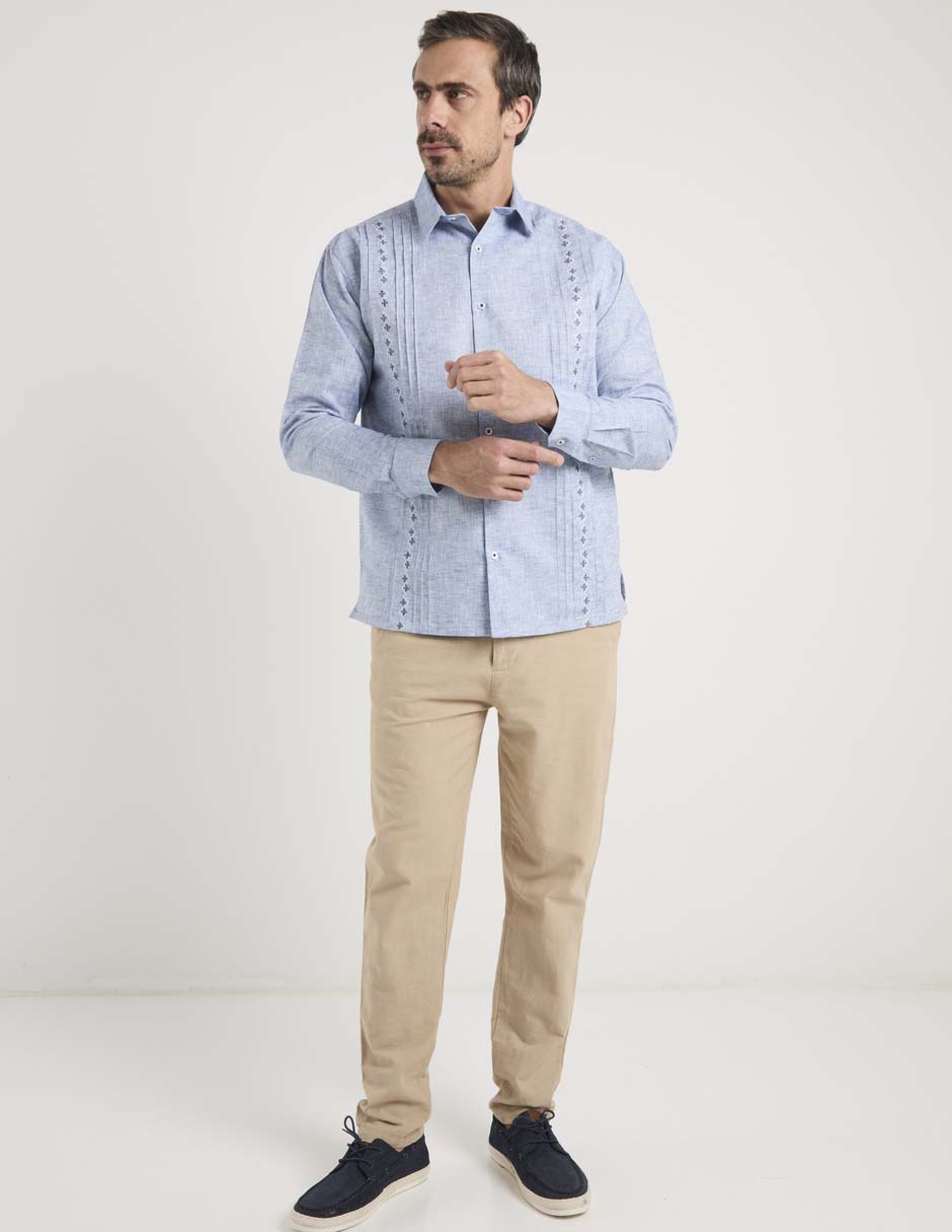Guayabera manga larga para hombre 2