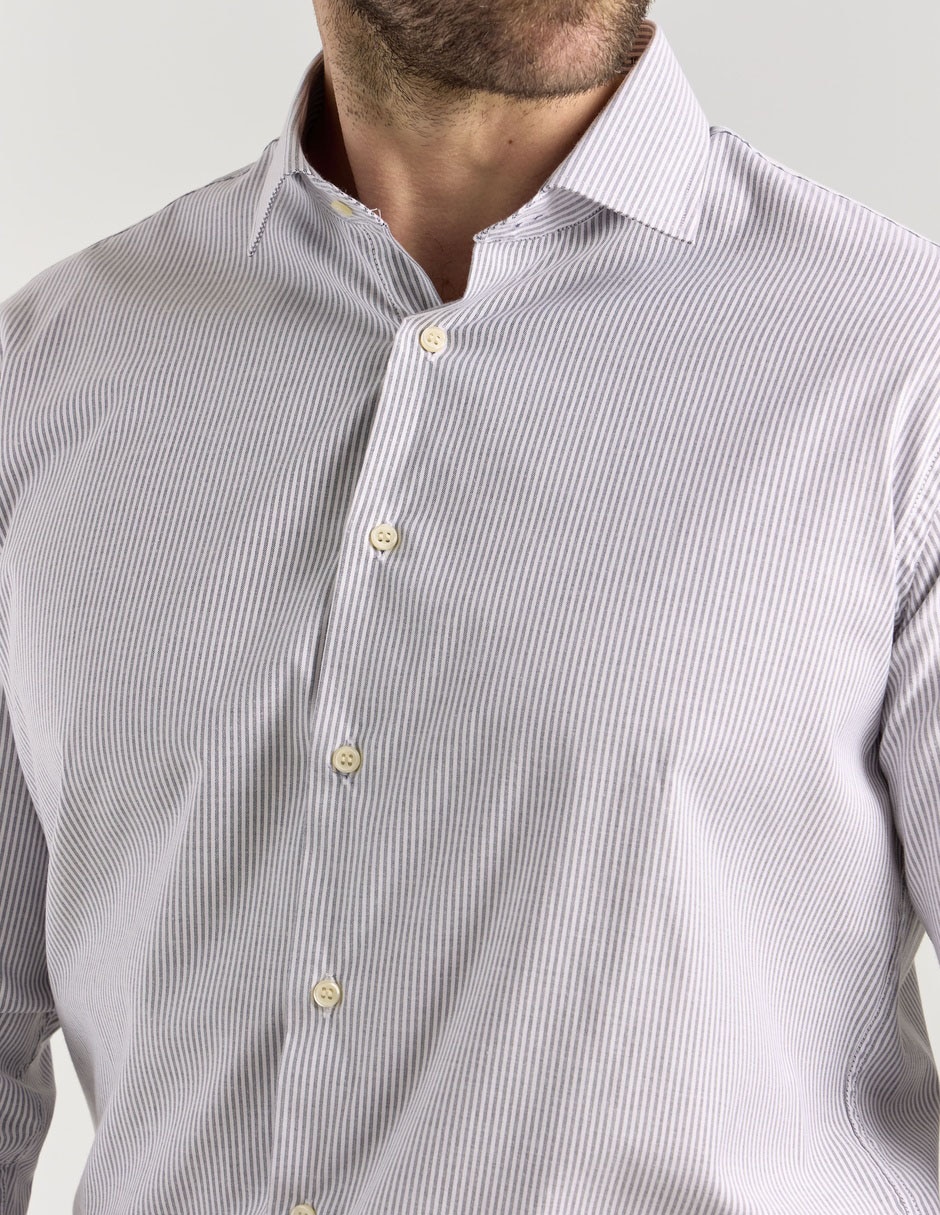 Camisa de vestir de algodón manga larga para hombre 4