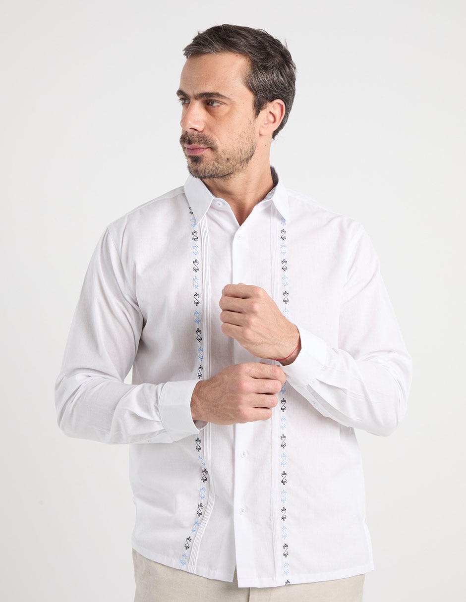Guayabera manga larga para hombre 2