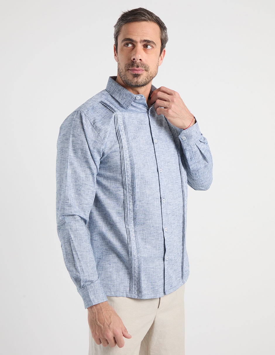 Camisa casual de lino manga larga para hombre Camisa casual de lino manga larga para hombre