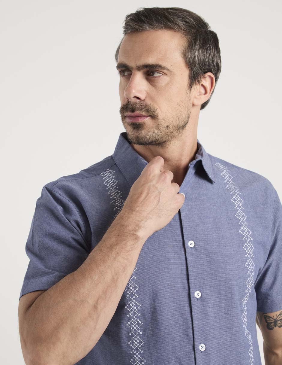Guayabera manga corta para hombre 4