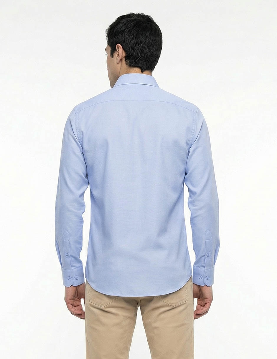 Camisa business casual manga larga para hombre 2