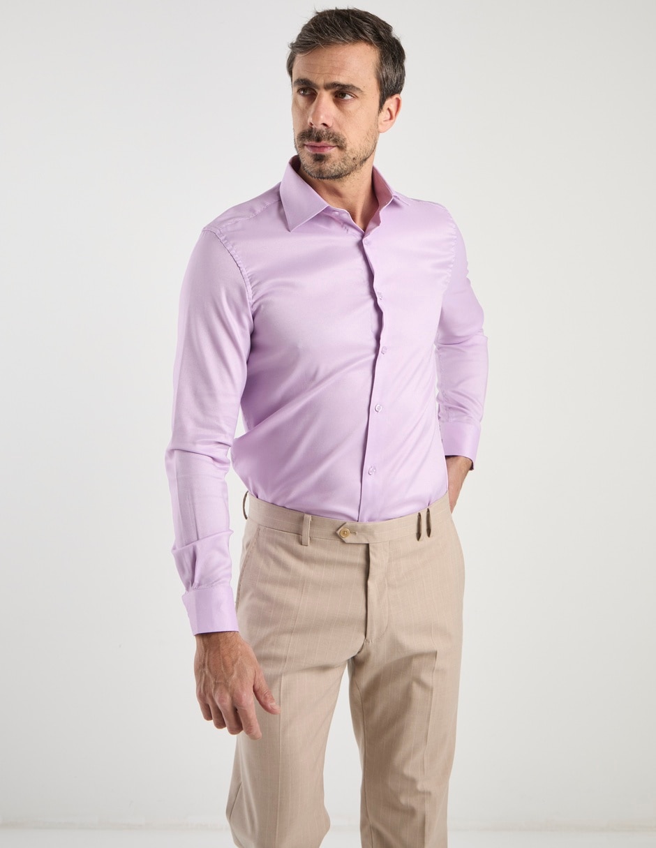 Camisa business casual manga larga para hombre 2