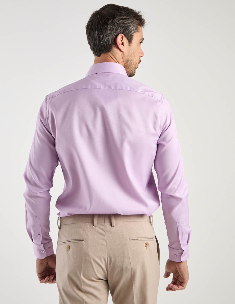 Camisa business casual manga larga para hombre 6